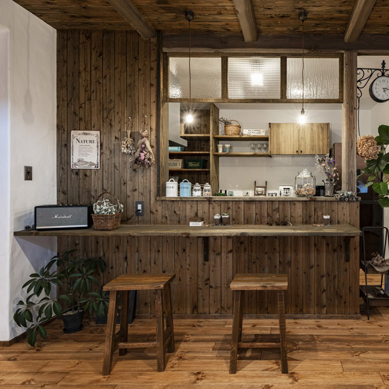 ヴィンテージ仕上げカウンター