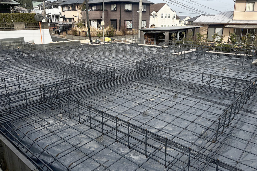 配筋の下にも防湿・防蟻シート